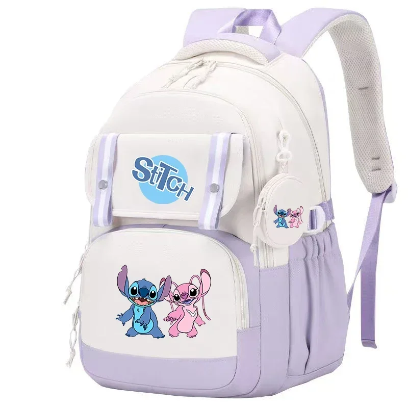 Stitch Veľký kapacita batohu, viacnásobná vrecká prepravná tabak, karikatúra anime denný batoh, cestovné dochádzkové batoh s mincovými kabelkou