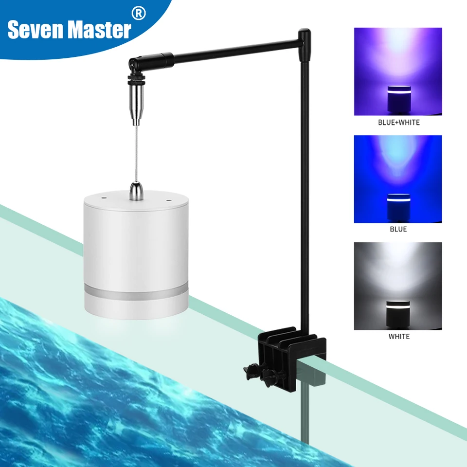 Stlmiteľná sponka LED žiarovky pre rastúce rastúce vodné riasy Tank 3 kanály Lighting Fish Tank Hanging Stand bezpečne svietidla 16W