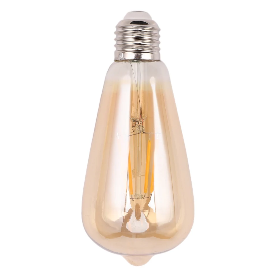 Stlmiteľné E27 4W Edison Retro vinobranie vlákno ST64 COB LED žiarovka LIMPLE LAMP Body Farba: Zlaté kryt