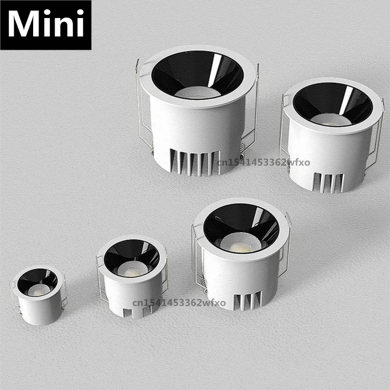 Stlmiteľné LED Mini Downlight Spotlight COB vložené oblohy Light AC85-265V Seiko Hliníkové domácnosti komerčné osvetlenie
