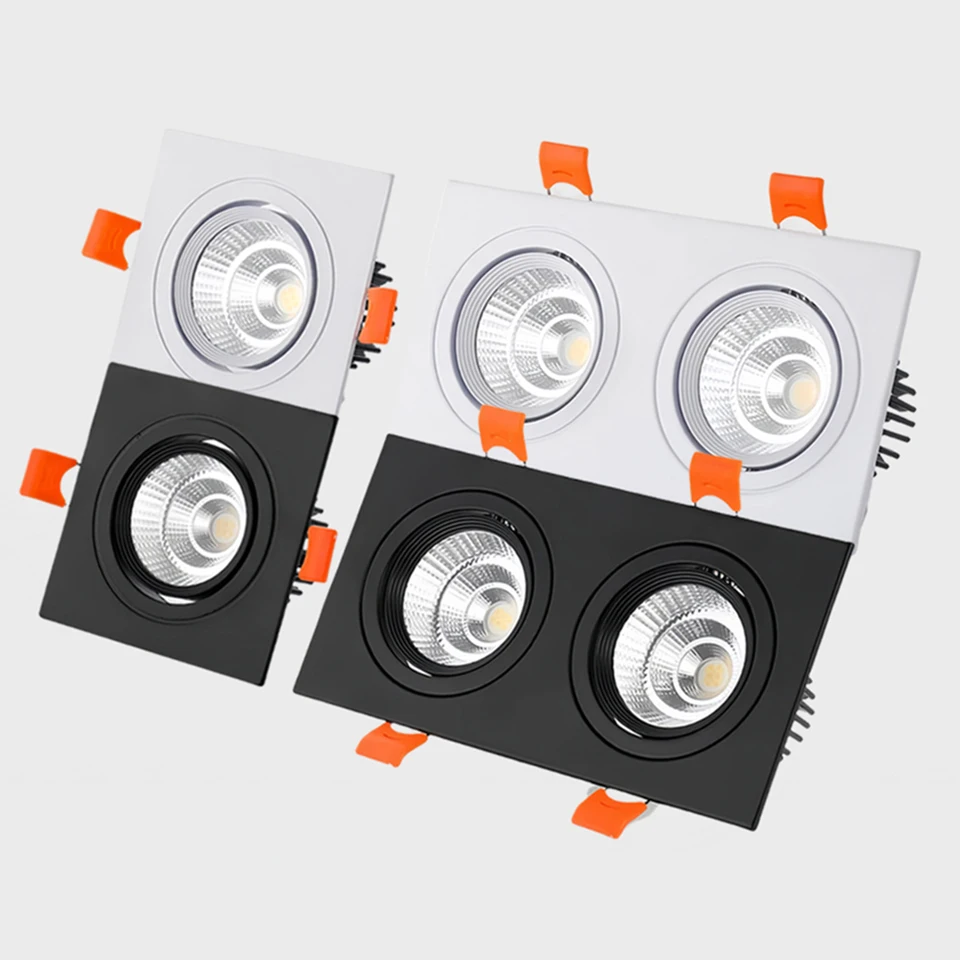 Stlmiteľné zapustené COB LED stropné svetlá LED DOWNLEGETY 5W 7W 9W 12W 14W 18 W 24W LED SPOT LOWS AC85-265V LED stropná lampa INTERONOROVÉ OBLASŤ