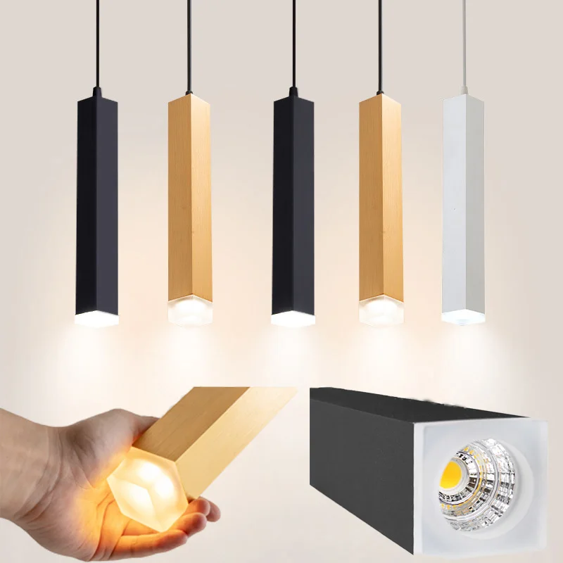 Stmievateľná LED prívesok lampa s dlhou trubicou lampa kuchyňa Island jedáleň obchod s barom dekorácie valcové potrubie prívesok ľahká kuchynská lampa