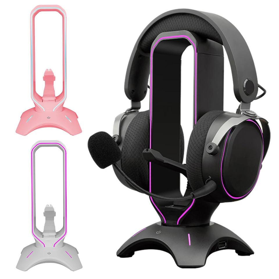 Stojan na náhlavnú súpravu RGB s herným herným herným príslušenstvom pre slúchadlá s herňou myši s herným herným herným herným herným príslušenstvom pre slúchadlá USB 2.0