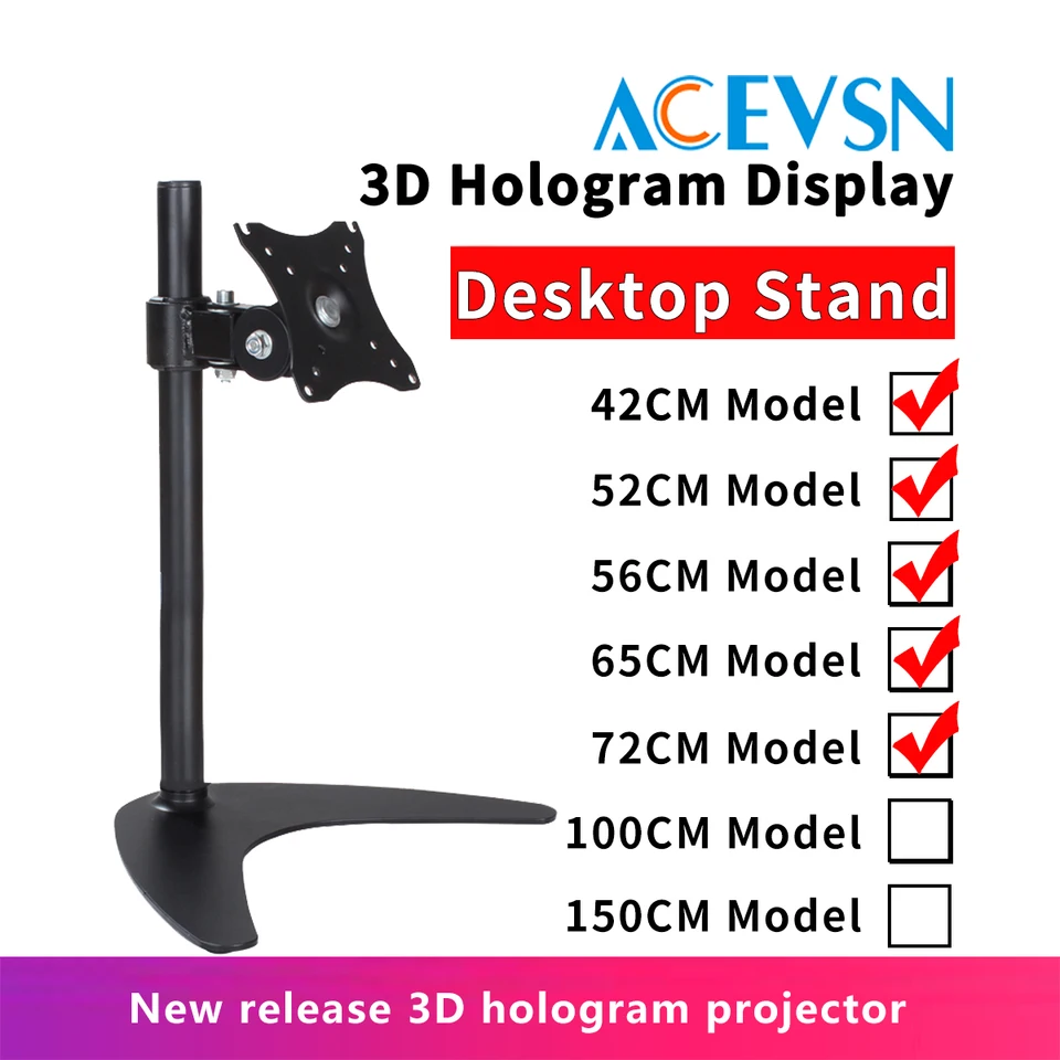 Stojan na pracovnej ploche pre 42 cm -72 cm 3D holografický projektor - nastaviteľný držiak výšky pre 3D vizuálne zobrazovacie systémy