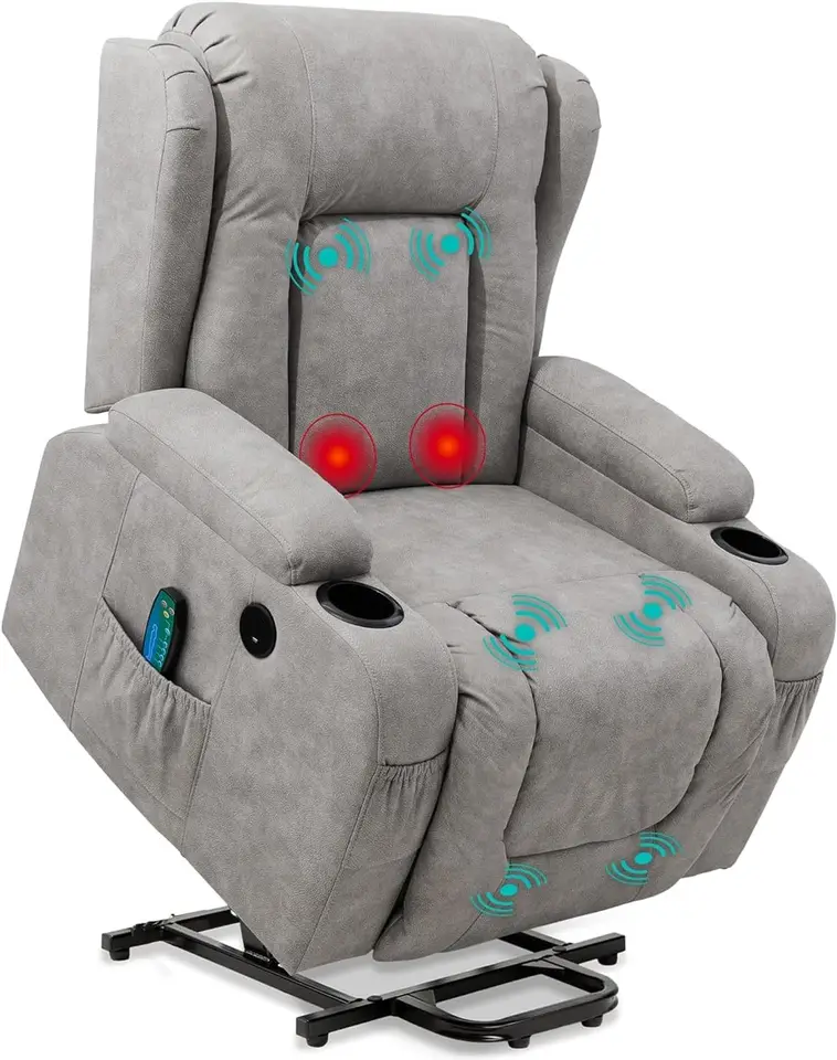 Stolička ergonomická salóniková stolička Vyhrievané masážne kreslo kreslo Mikrofigribru Elektrické vyhrievané kreslo s 8 masážnymi bodmi
