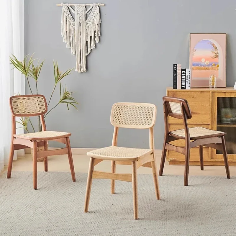 Stolička v obývacej izbe Minimalistické ratanové stoličky drevené kaviareň stoličky jedálenské súpravy Moderný relaxačný nábytok Cadeiras záhradný nábytok