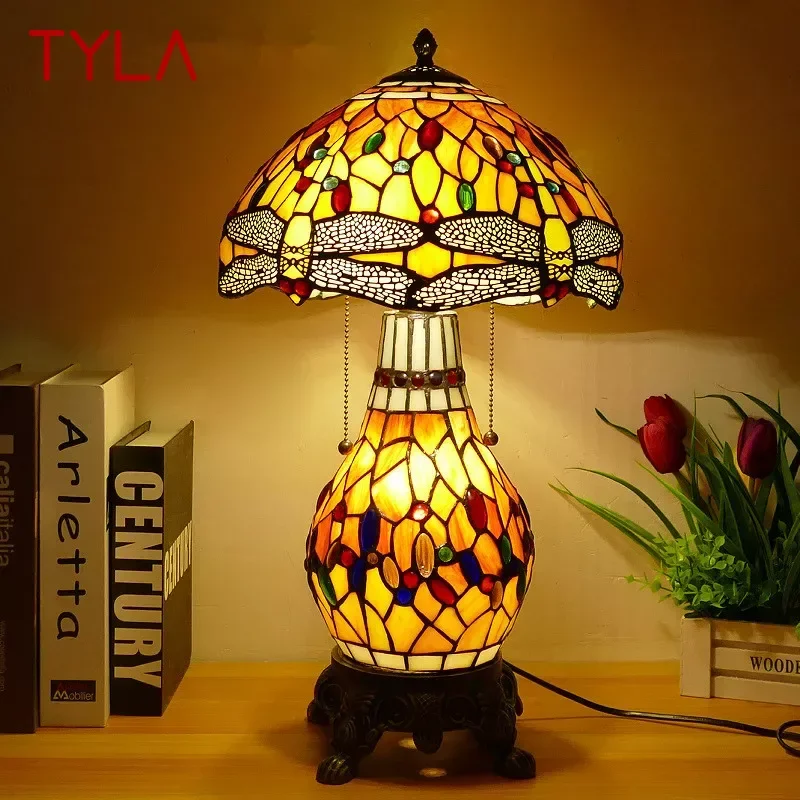 Stolová lampa Tyla Tiffany American Retro Obýva