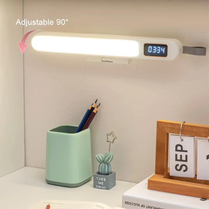 Stolová lampa USB LED hodinová stolová lampa nabíjateľné prenosný počítač Monitor Monitor čítania svetla Študijný stôl Office Desk Svetlá