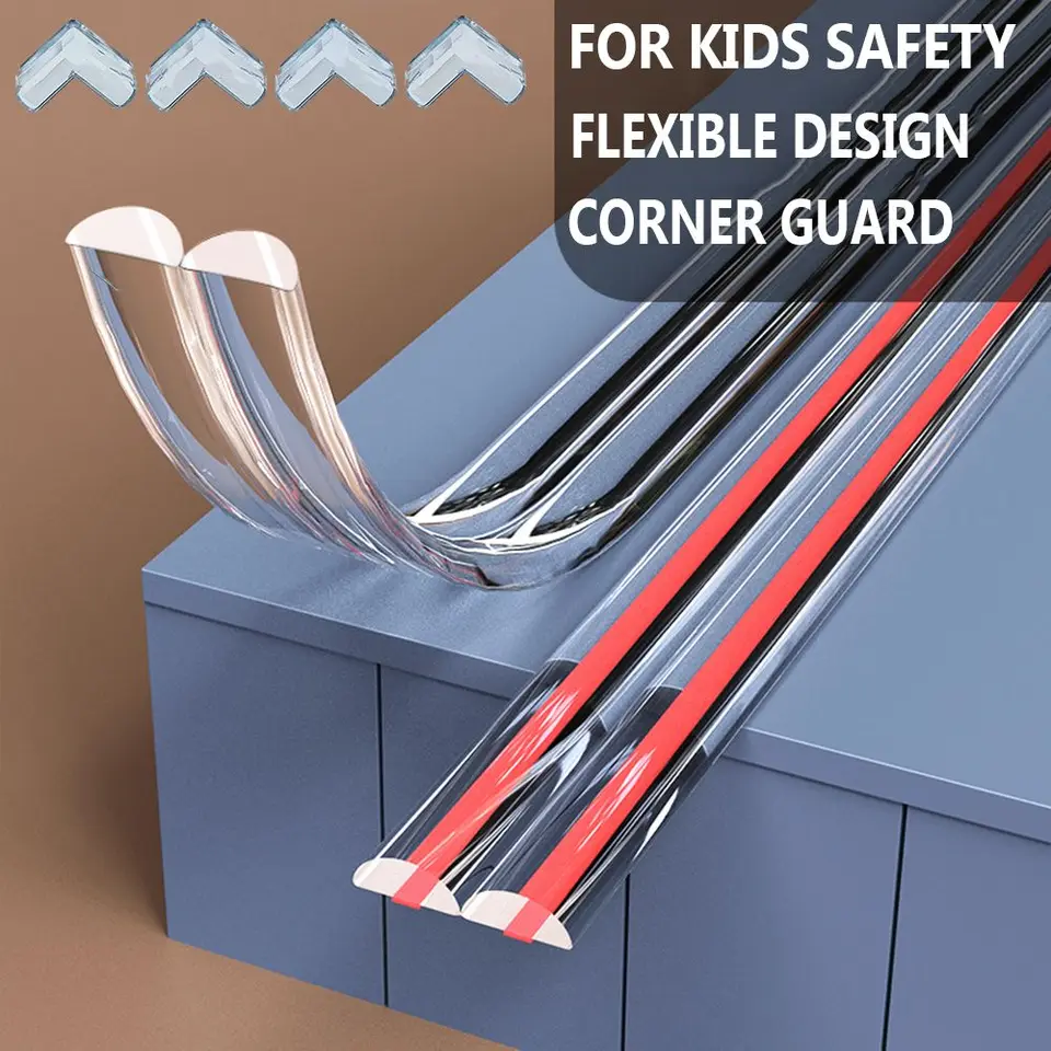 Stolové okrajové strážne nábytok roh rohový chránený pásik Self Adhesive Transparentné deti kolízie Proof Soft Bumper Baby Bezpečnosť