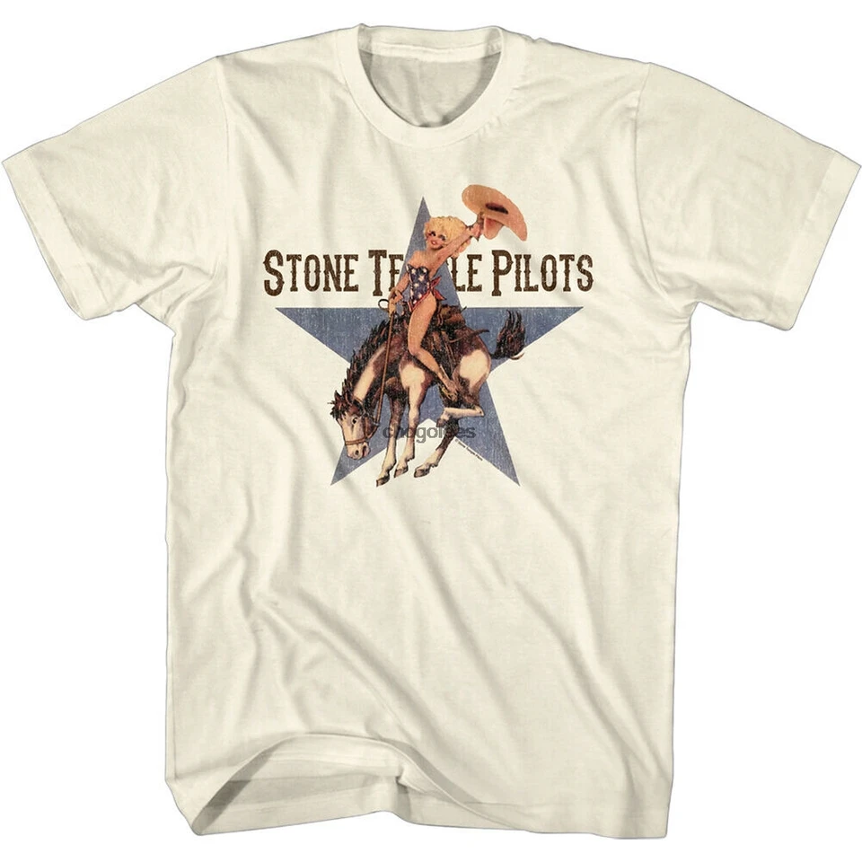 Stone Temple Pilots Cowgirl Riding Bronco Mens T tričko Rock Band Concert 2019