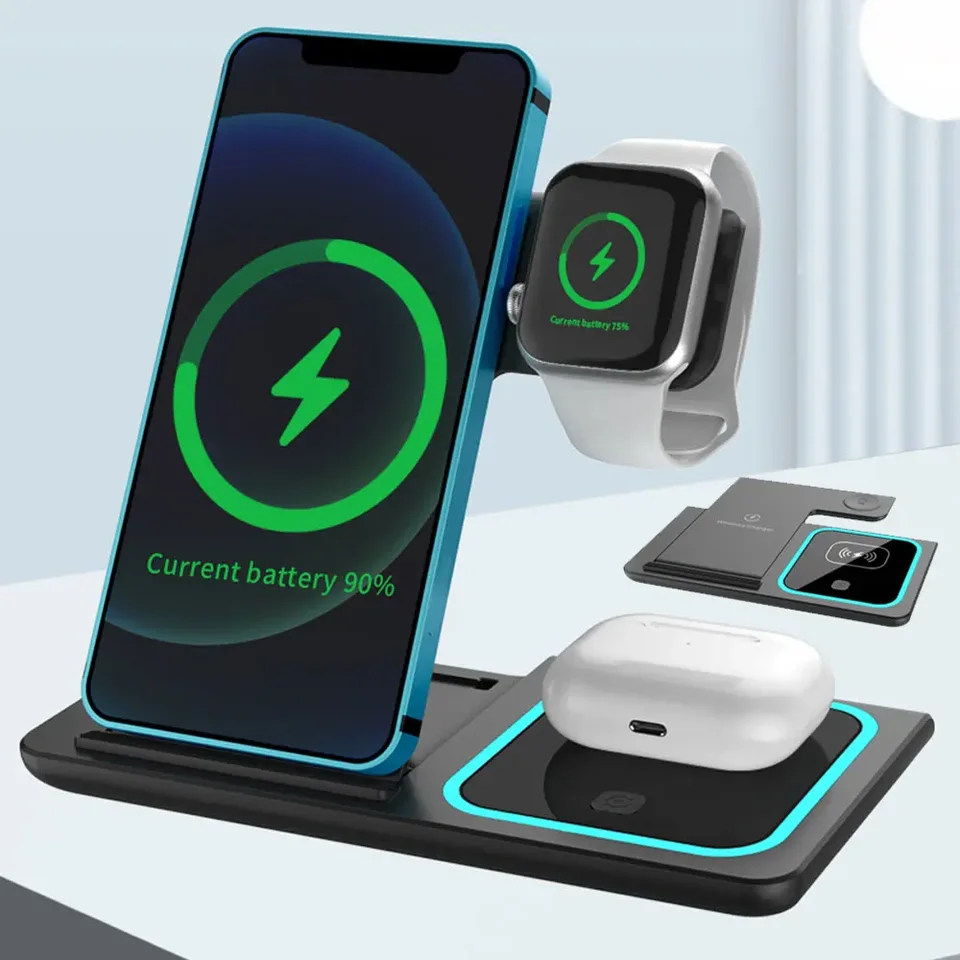Stonego 5W 5-v-1 Wireless Charger Magnetic Wireless Clock Clock Wireless nabíjačku pre iPhone Iwatch Ultra AirPods Samsung