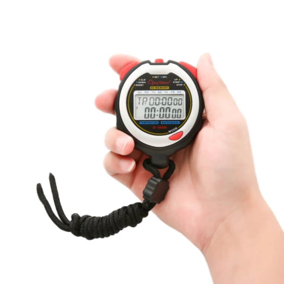 Stopwatch Chronograph Countdown Timer for Sport Match s náramkom alarmom/časom/dátumom/týždňom digitálny displej Digitálne zobrazenie Digitálny displej vodotesného