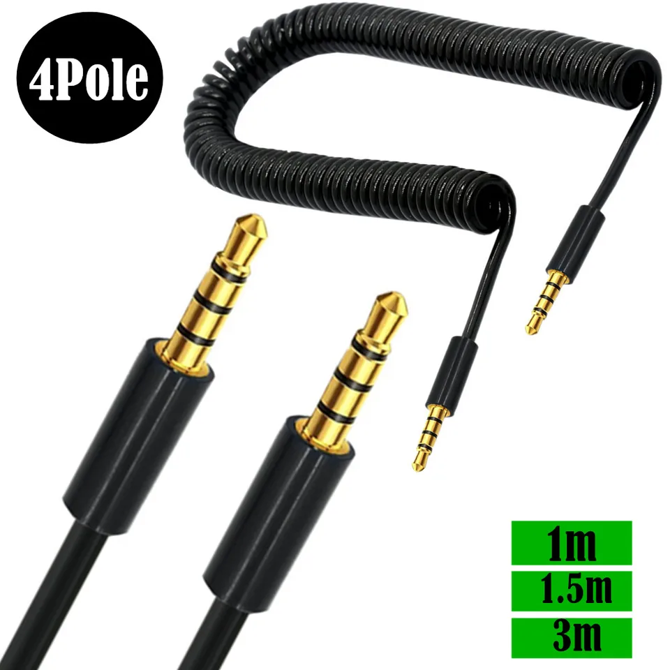 Stočený 3,5 mm audio kábel4 stĺp 3,5 mm TRR MESE AUŽIVÝ ZUBIO COLID COBLE AUX