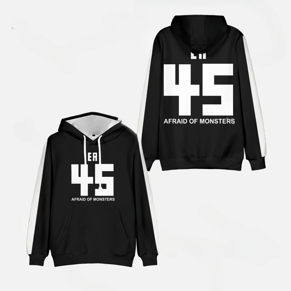 Strach z monštier 45 3D Print Nadmerná nadmerná ženská/muži mikina mikiny streetwear hip hop pullover s kapucňou Male Trackin