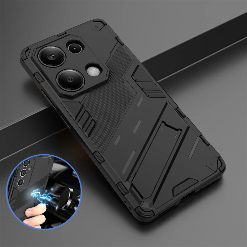 Stramproof Armor puzdro pre Xiaomi Redmi Poznámka 13 Pro 5G 4G Magnetic Držiak stojan na stojan Redmy Note13 Note13Pro Plus Pro+ 5G Coque