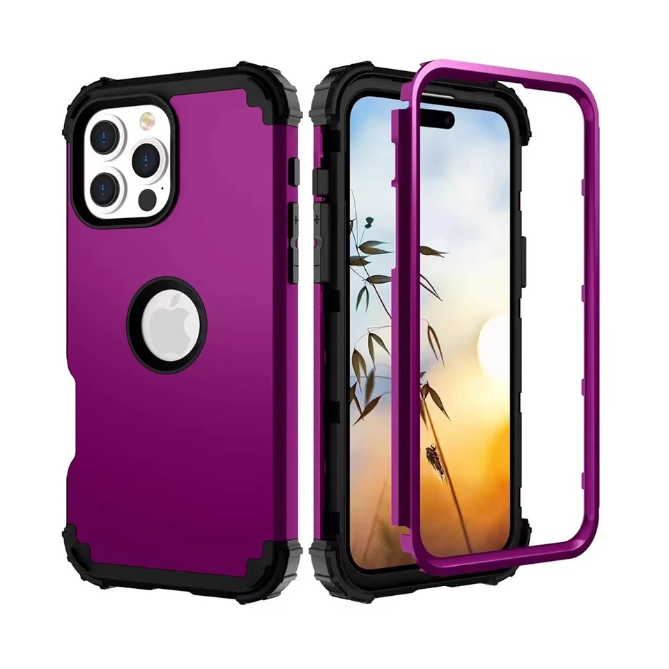 Stramproof Armor Telefón pre iPhone 16 15 14 Pro Max 13 Mini 12 11 XS XR 8 7 Plus puzdro 3 v 1 TPU PC 360 Full Protect Cover