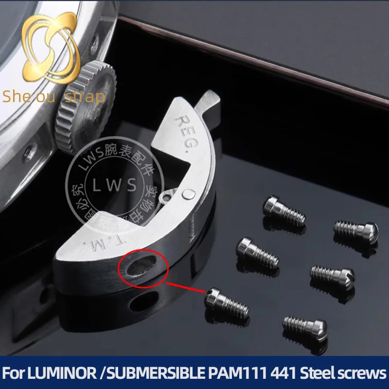 Stranné skrutky ochrany proti mostu pre Panerai ponorky/ Luminor PAM441/ 111