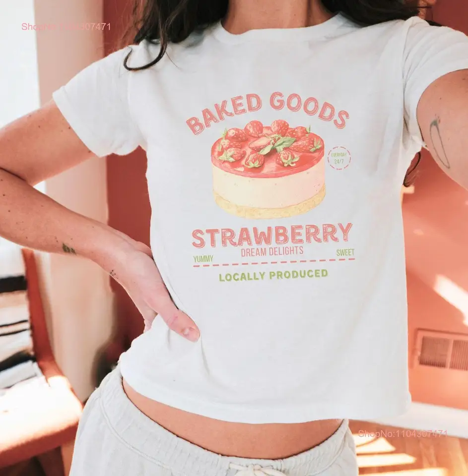 Strawberry T košeľa dieťa 90. roky Cake Coquette Top Downtown Girl Fruit Vintage dlhé alebo krátke rukávy
