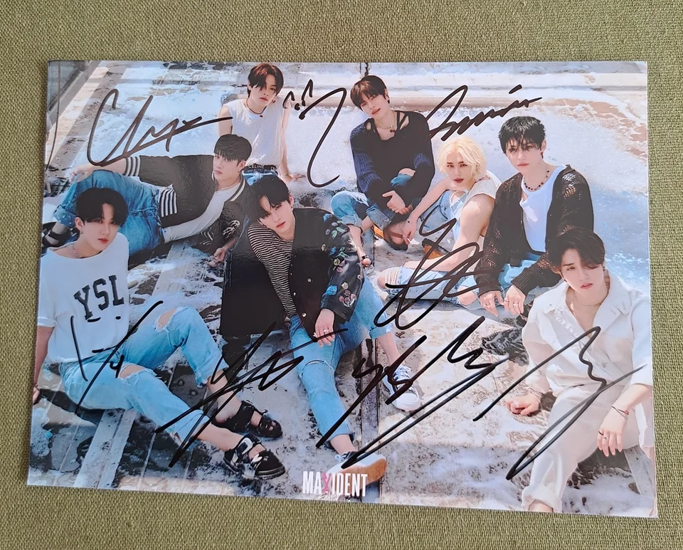 Stray Autographed Skupina Photo MaxAdent K-Pop 5*7 Zbierka Darčeky 2022A