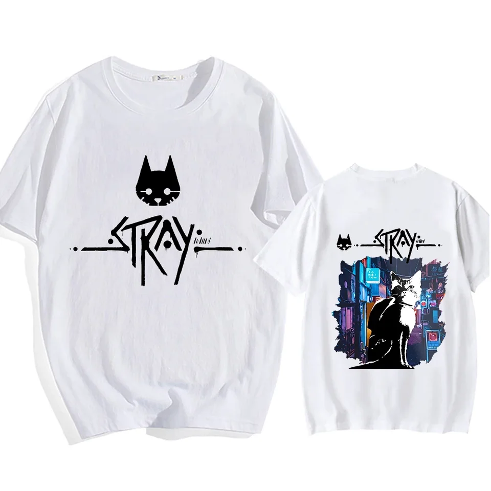 Stray Game Momo Cat Manga/komiksové tričká Funko pop anime Tshirt Tshirt 100% bavlnené tričko s krátkym rukávom Príležitostné muži/dámske tričko