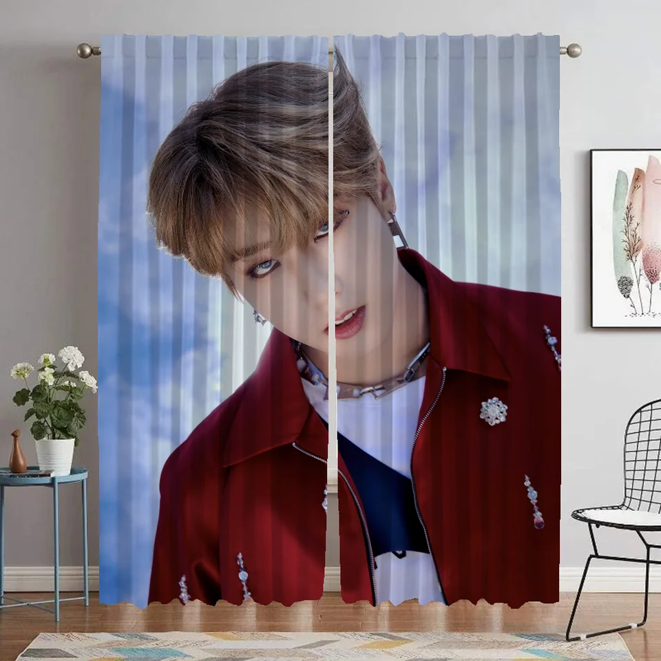 Stray Kids Blackout Curtains 2 kusy záclony pre obývaciu izbu Závesť priečny halloween dekorácie Tybový