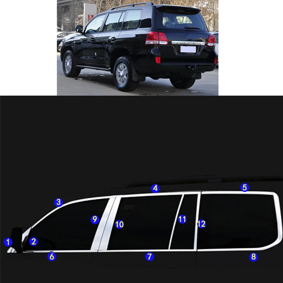 STRAČNÝ PILLAR WOWN WOOK Middle Strip Rám pre Toyota Land Cruiser FJ200 LC200 2008-2011 2012 2013 2014-2017 2018 2019 2020