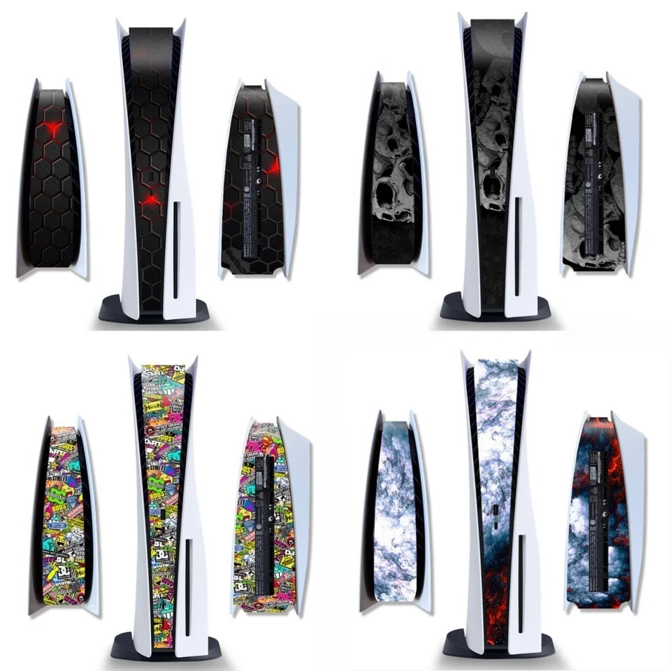 Stredná pokožka pre PlayStation 5 PS5 Disc Verzia a digitálna verzia Console Universal Decoration Strip Center Stickers Skin Skin