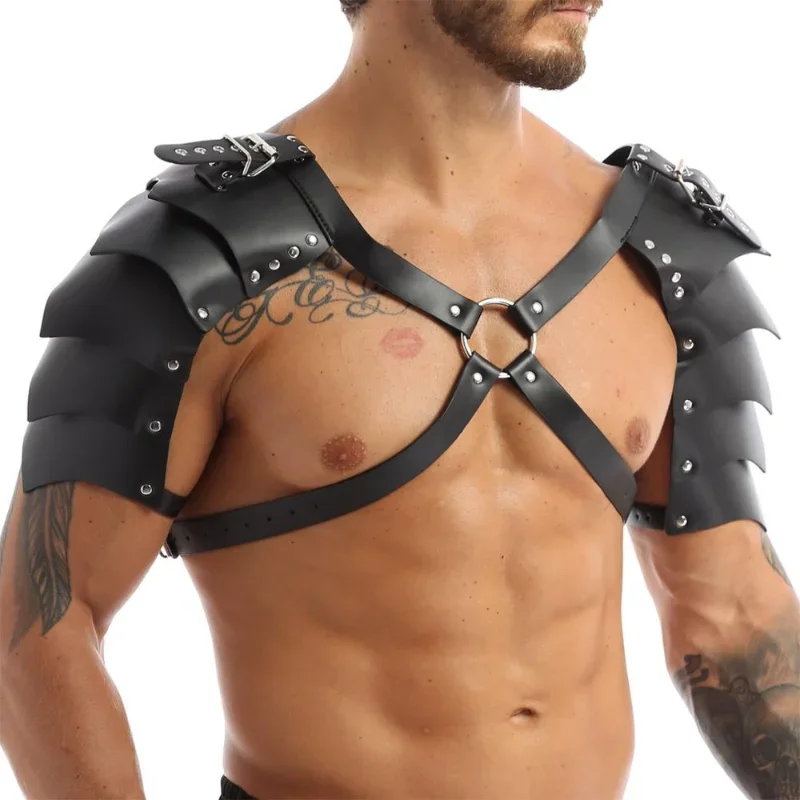 Stredoveké vikingské pánske pancierové popruhy na ramene Elf Elf Ramer Hrudy Armor Viking Knight Leather Larp