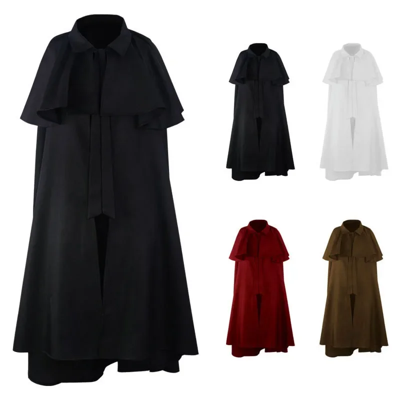 Stredoveký renesančný bojovník Kráľ stráž viktoriánsky plášť Lord retro gothic rytier mužov pódium kostým Cosplay kňaz výkopy Vampire