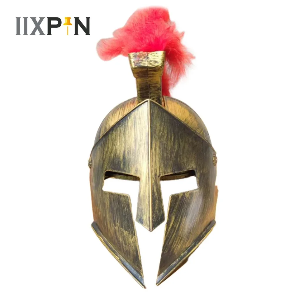 Stredoveký rytier gladiátor prilba spartan maska ​​rímsky bojovník grécky kostým prilba pokrývok pokrývok pokrývok pre Halloween Cosplay prop