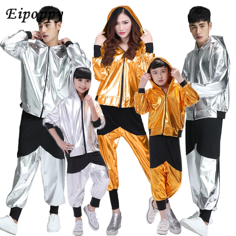 Street Dance Clothing Detský moderný jazzový tanec dospelých voľný dlhý rukáv Študent Hip Hop Performance