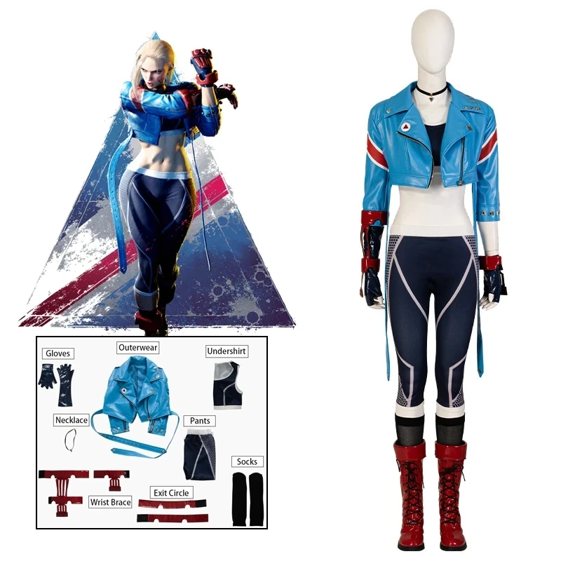 Streetfighter 6 cosplay nová hra cammy cosplay kostým anime halloween karneval handsome oblečenie maskovanie obleku rola