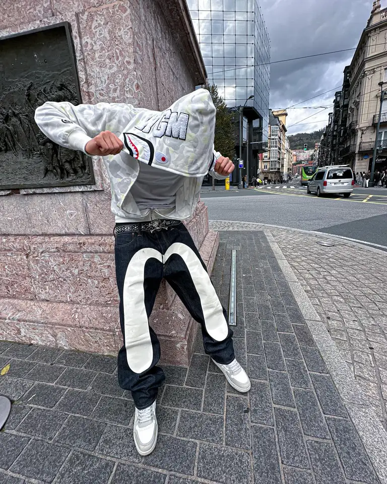Streetwear Jeansy2k pánske hip hop retro grafické tlačové džínsy Čierne nohavice nové harajuku gotické vysokohorské nohavice s širokouhlou nohami
