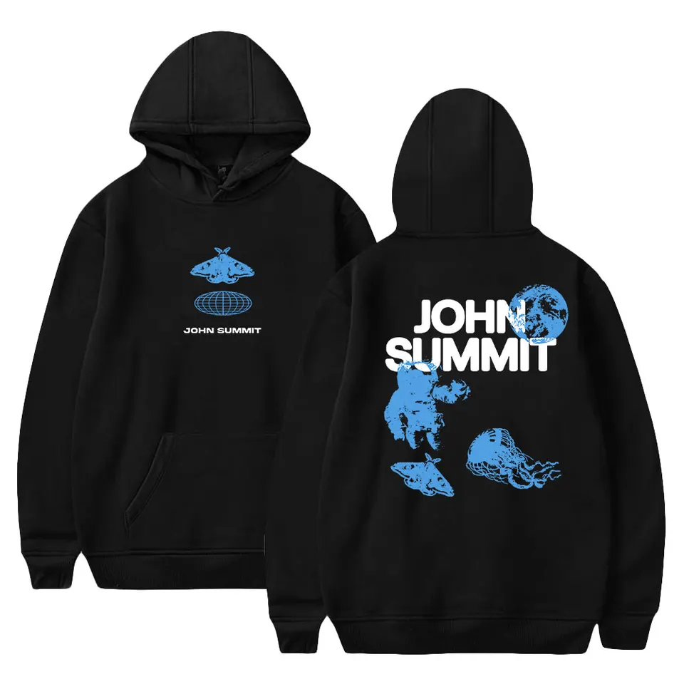 Streetwear John Summit Hoodie 2023 World Tour Unisex Men Mikina hip hopu módna nadmerná ležérna náhodná harajuku tracksulovej súpravy Pullover