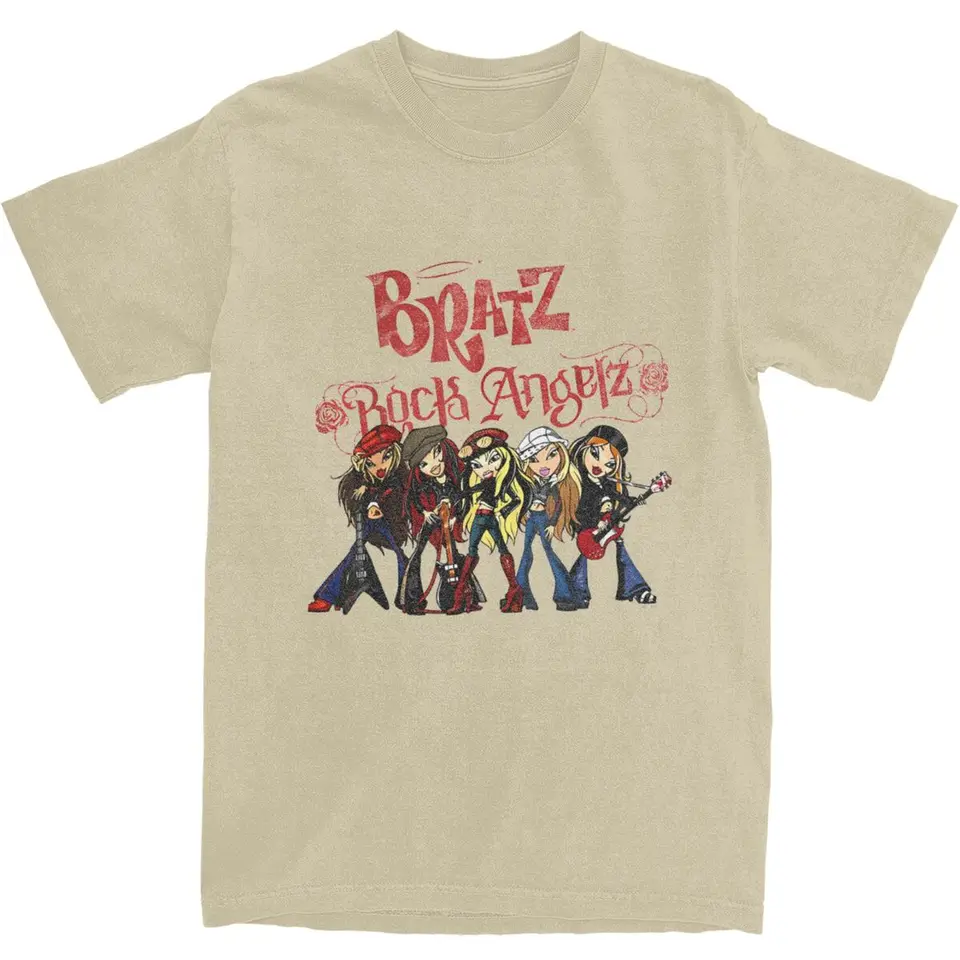 Streetwear T tričko Bratz Rock Angelz Group 100% bavlnené tričká tričko pre mužov leto y2k vtipné príležitostné rukávy tričko s krátkym rukávom