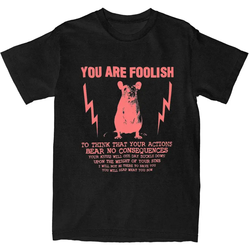 Streetwear T tričko Ste hlúpe citát potkanov citát bavlnené tričká módne tričko muži pláž y2k klasický vzor s krátkym rukávom