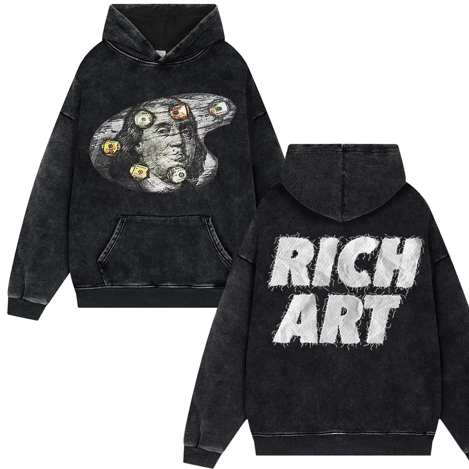 Streetwear y2k harajuku retro goth vrcholy nadmerne veľkého hip hop punk vinobranie mikiny muži ženy pullover americký unisexový kabát vrcholy