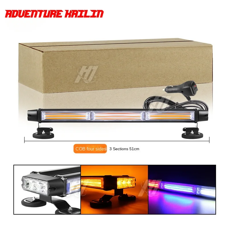 Strešné svetlo 3-sekcia LED auto blikajúce svetlo Svetlá stropná palica Light Light Row Strobe Lamp Engineering nárazník vozidla Svetlo