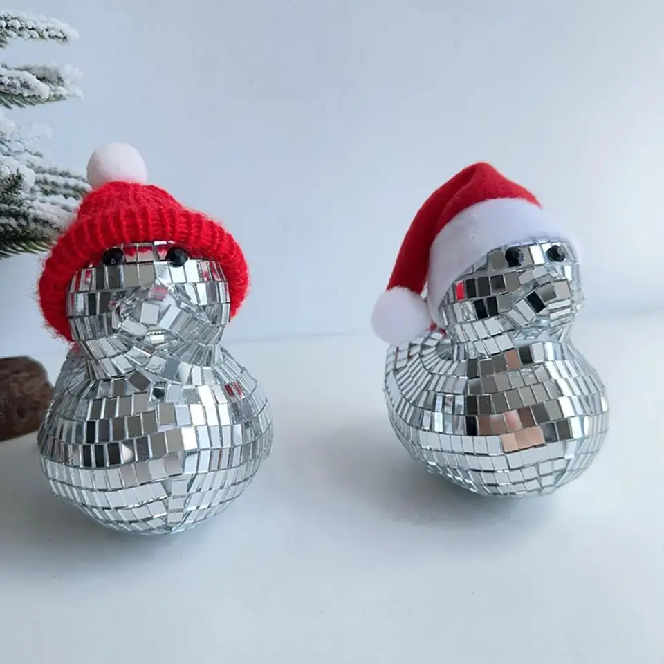 Strieborná pena Duck Ozdoby Reflexné zrkadlo guľôčkové ozdoby na vianočné večierky lesklé disco kačica pre dom