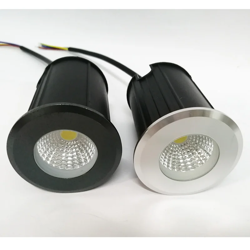Strieborná čierna LED podzemné svetlo vonkajšie pozemné záhradné miesto podlaha Popláchnutá dvorka Krajina DC12V AC85-265V 3W 5W nepremokavá voda
