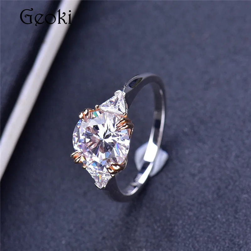 Striebro 925 Originálny brilantný rez 3 karátový diamant test minulosť D farba Moissanit Rose Gold Krs
