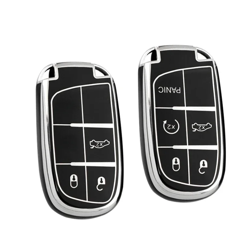 Striebro TPU Car Key Case pre Jeep Grand Cherokee Dodge Ram 1500 JCUV Journey Charger Dart Challenger Durango Chrysler 300C
