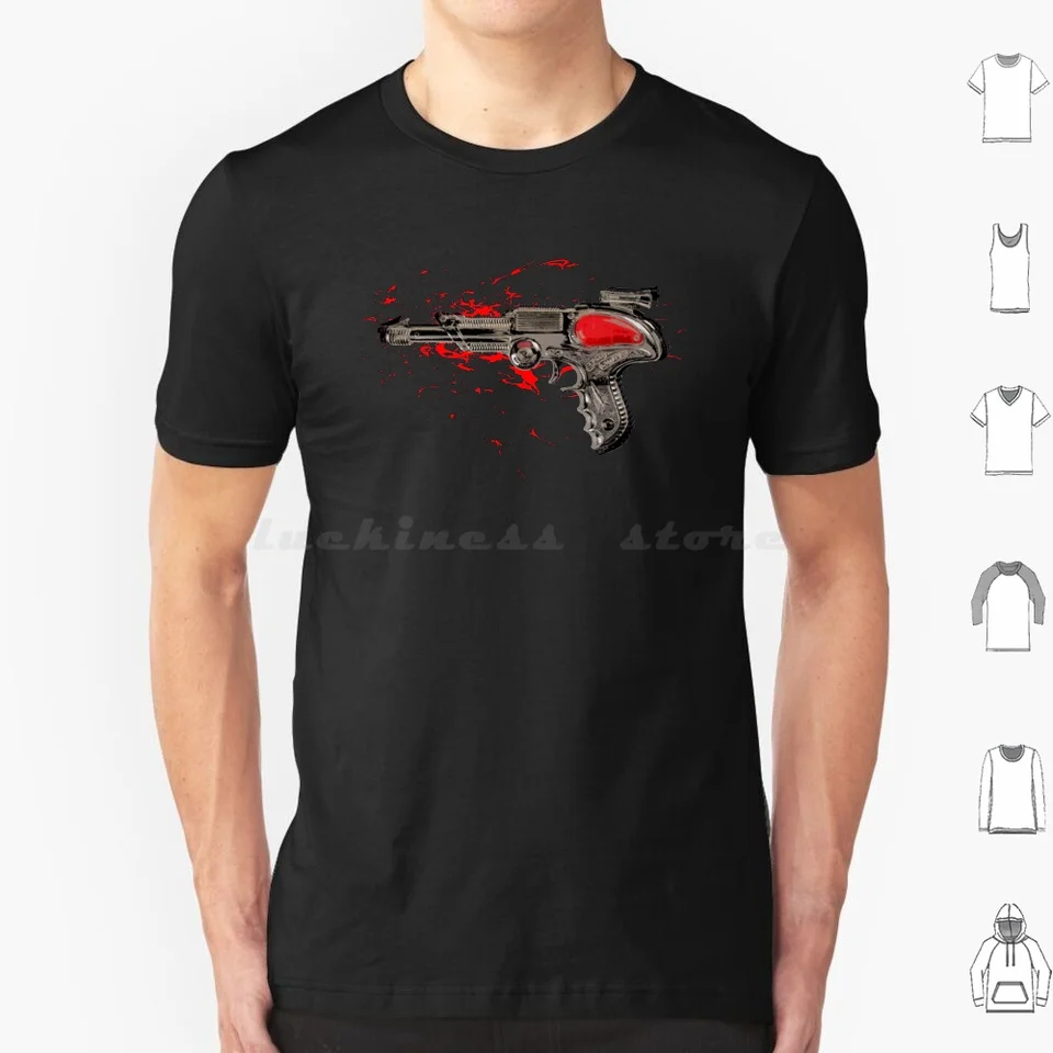 Strieknutie zapper šedá tričko Veľká veľkosť 100% bavlnená čiapka Gun Gun Toy liatinová vinobranie strelnú zbraň Fire Pop Art Weapon Replica Kids