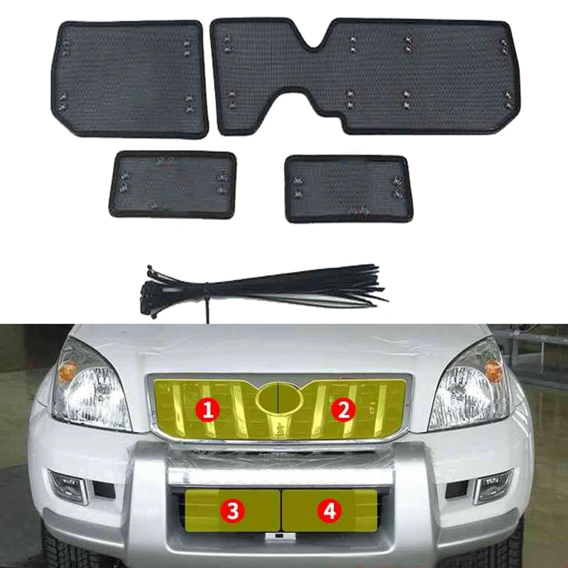 Striekok hmyzu z nehrdzavejúcej ocele pre skríning hmyzu pre Toyota Land Cruiser Prado FJ 120 2003-2006 2007 2008 2009