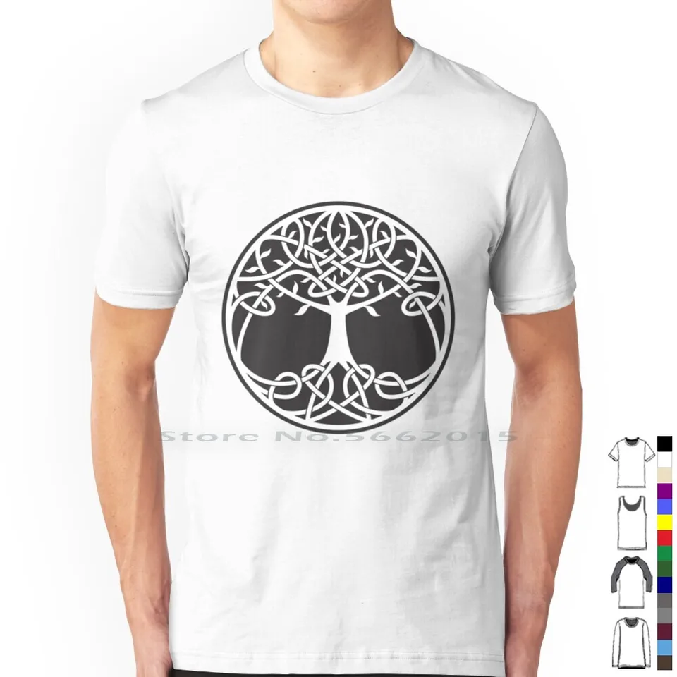 Strom života 100% bavlnená košeľa Knot Irish Celts Druid Tribal Írsko Harmónia HARMONY