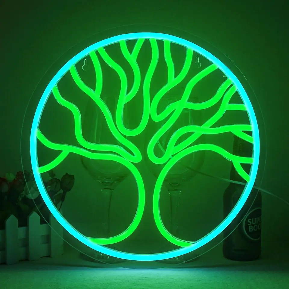 Strom života neónové podpisy Rodina Lucky Tree Neon Lights Art Room Decorácie pre domácu spálňu Bar Club visí na stenu dekoráciu