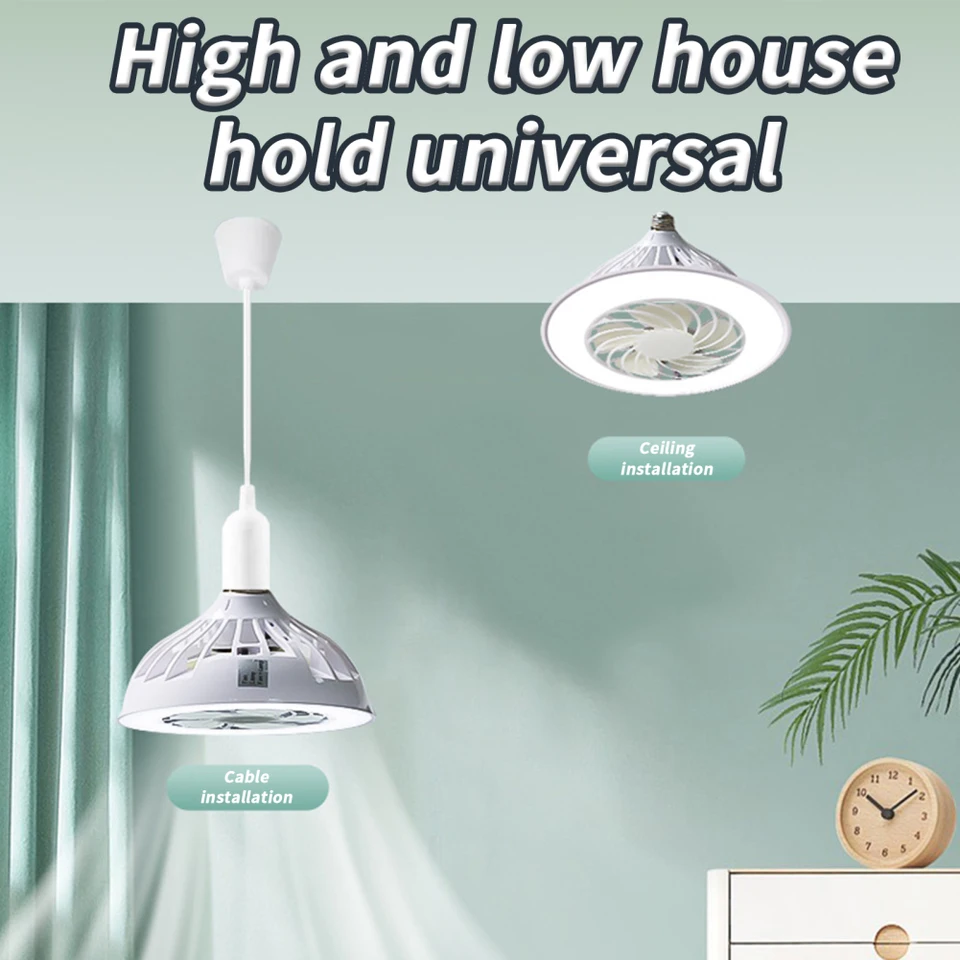 Stropné ventilátory Ochrana Ochrana svetlá Pokievka E27 E26 Screen Socket ventilátor s LED svetlami do obývacej izby vnútorné osvetlenie Domáca dekorácia