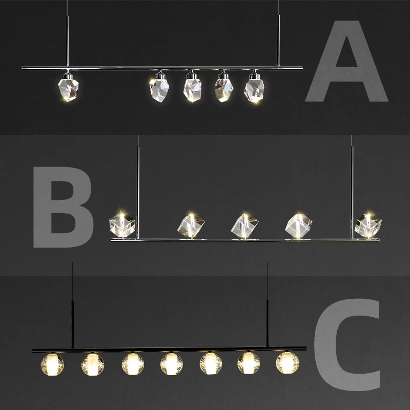 Stropný závesný lampa pre kuchynský ostrov prívesok svetlo Nordic Luxury Crystal Dinning Room Modern Modern Luster.