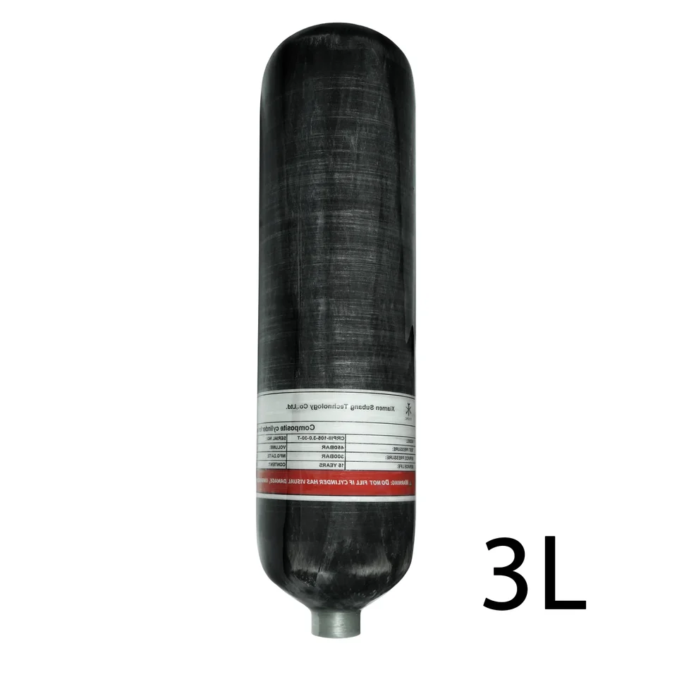 Strucovanie 300bar 3L valca uhlíkových vlákien HPA fľaša 4500psi Vysokotlakový potápačský nádrž na hasenie potápania M18*1,5