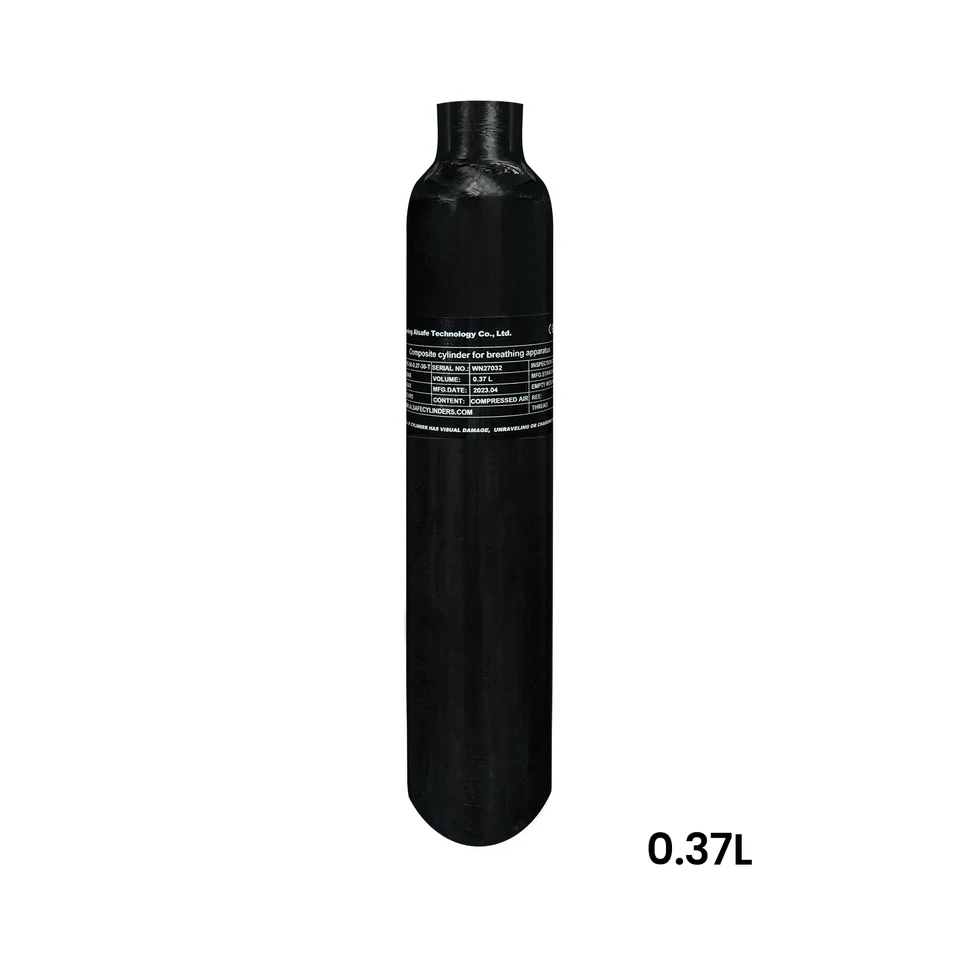 Strucovanie 4500 psi 0,37L 370 ccm valc na uhlíkové vlákno 300bar 30 MPa Vysokotlaková nádrž HPA na potápanie niť M18*1,5